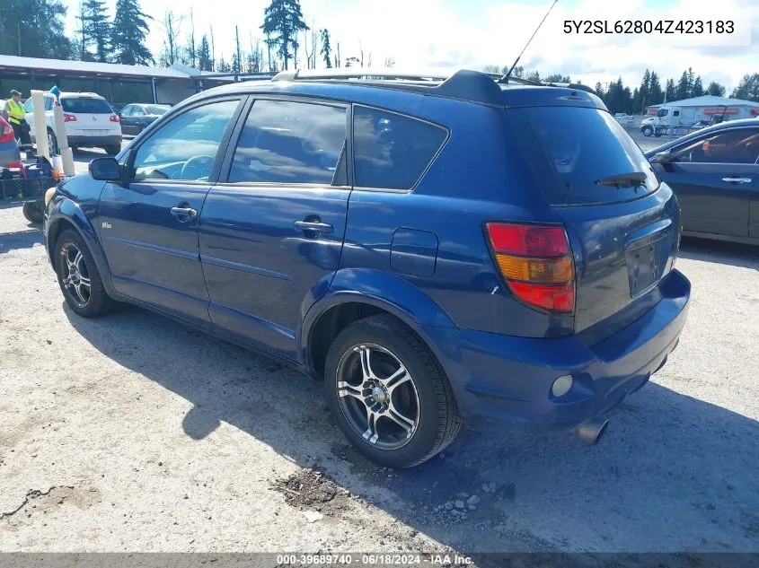 2004 Pontiac Vibe VIN: 5Y2SL62804Z423183 Lot: 39689740