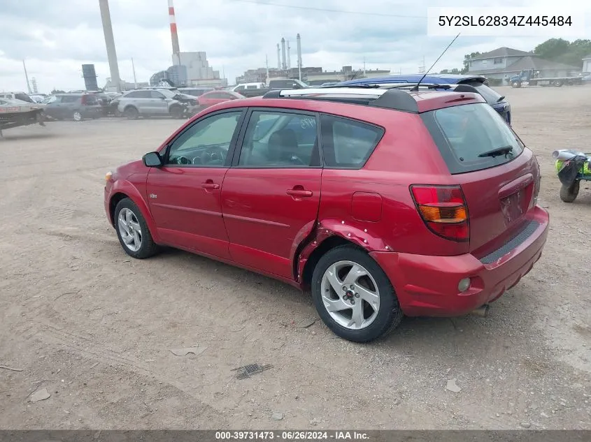 2004 Pontiac Vibe VIN: 5Y2SL62834Z445484 Lot: 39731473