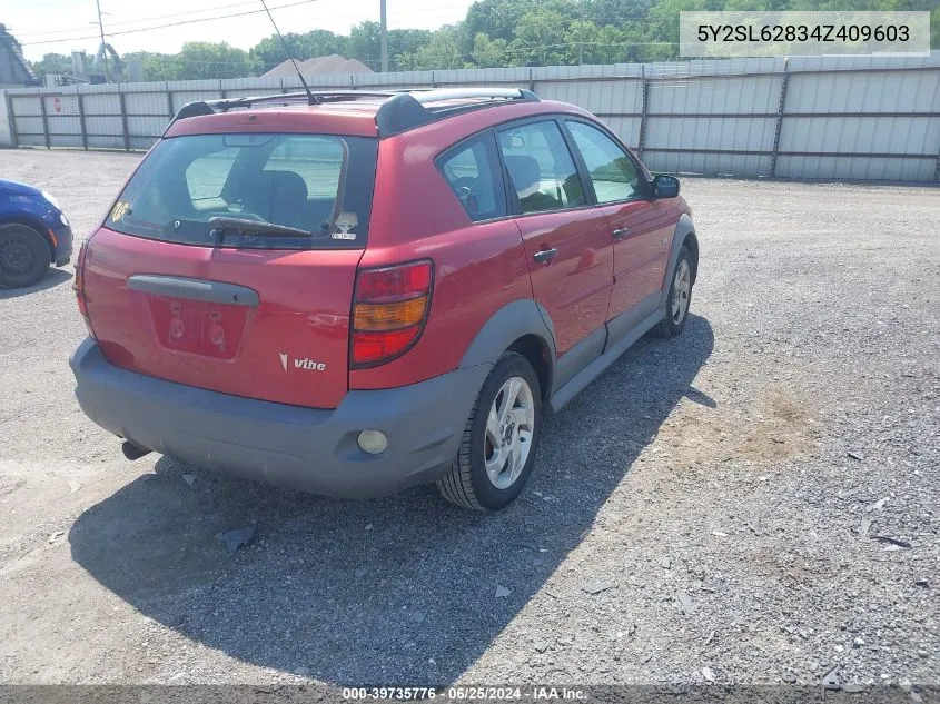 2004 Pontiac Vibe VIN: 5Y2SL62834Z409603 Lot: 39735776