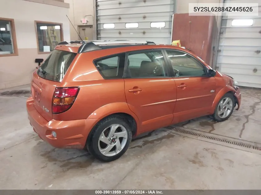 2004 Pontiac Vibe VIN: 5Y2SL62884Z445626 Lot: 39813959