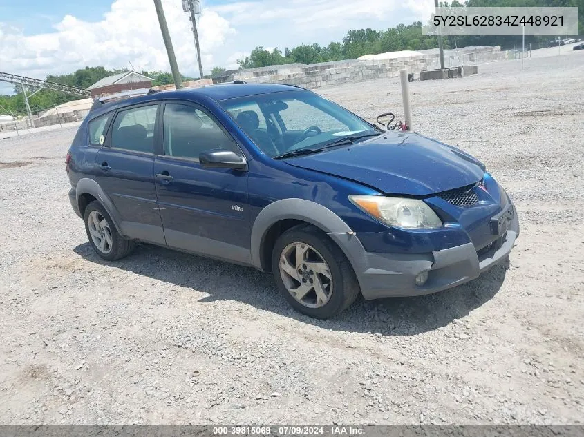 2004 Pontiac Vibe VIN: 5Y2SL62834Z448921 Lot: 39815069