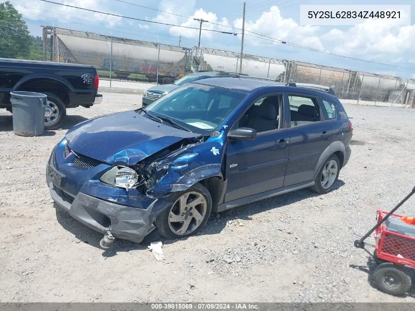 2004 Pontiac Vibe VIN: 5Y2SL62834Z448921 Lot: 39815069