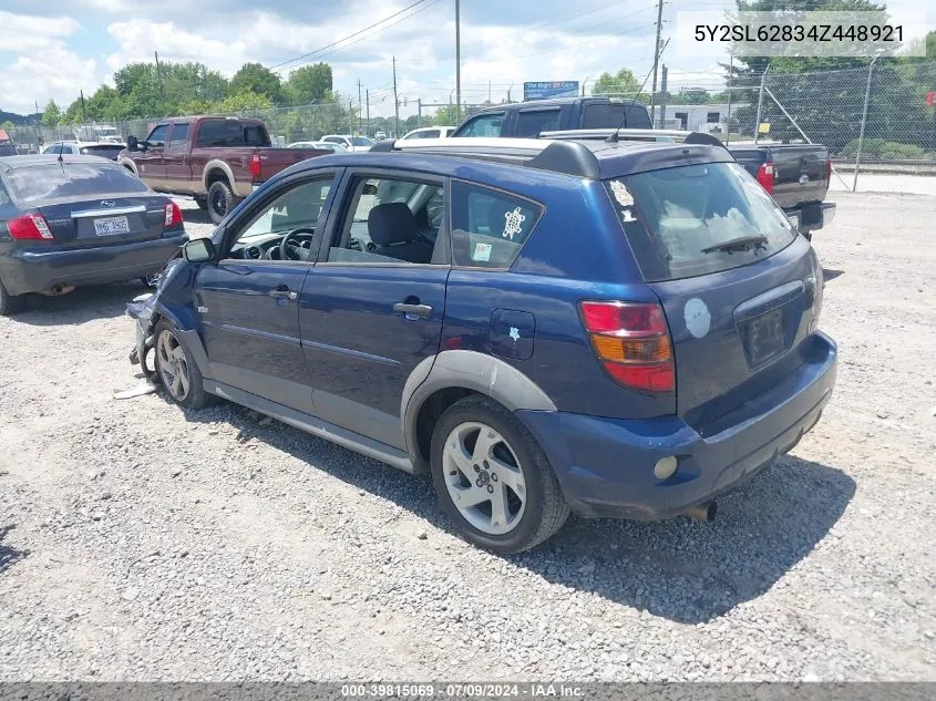 2004 Pontiac Vibe VIN: 5Y2SL62834Z448921 Lot: 39815069