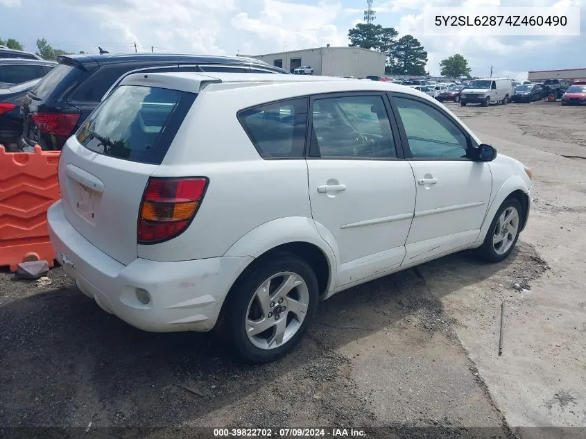 2004 Pontiac Vibe VIN: 5Y2SL62874Z460490 Lot: 39822702