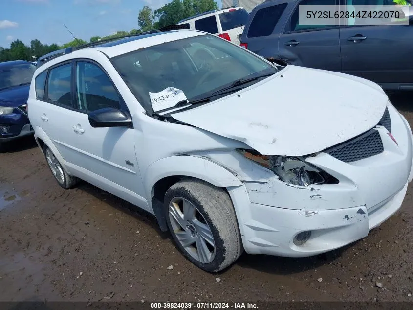 2004 Pontiac Vibe VIN: 5Y2SL62844Z422070 Lot: 39824039