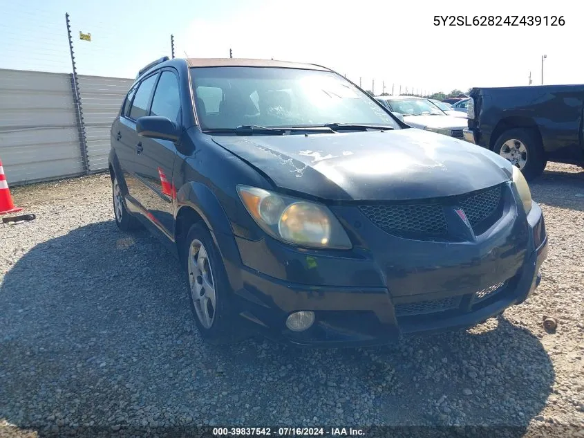 2004 Pontiac Vibe VIN: 5Y2SL62824Z439126 Lot: 39837542