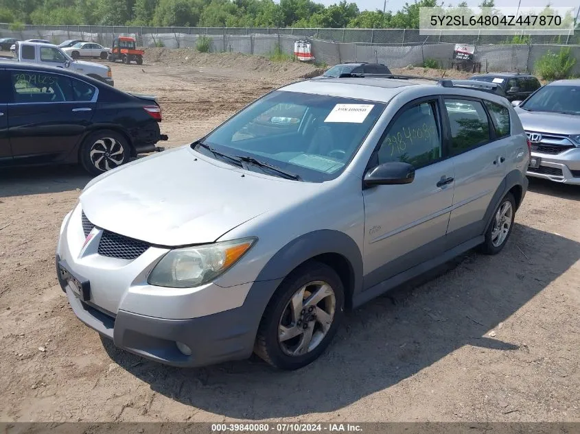 2004 Pontiac Vibe VIN: 5Y2SL64804Z447870 Lot: 39840080