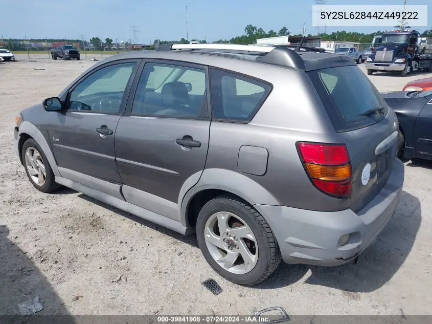 2004 Pontiac Vibe VIN: 5Y2SL62844Z449222 Lot: 39841908