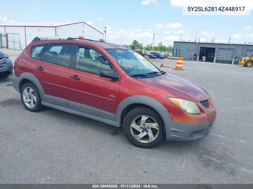 2004 Pontiac Vibe VIN: 5Y2SL62814Z448917 Lot: 39848059