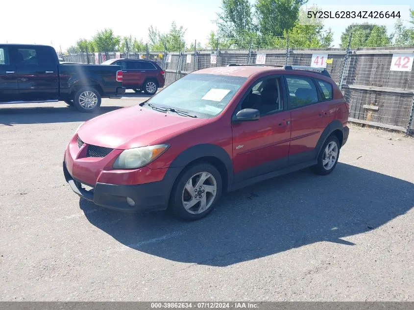 2004 Pontiac Vibe VIN: 5Y2SL62834Z426644 Lot: 39862634