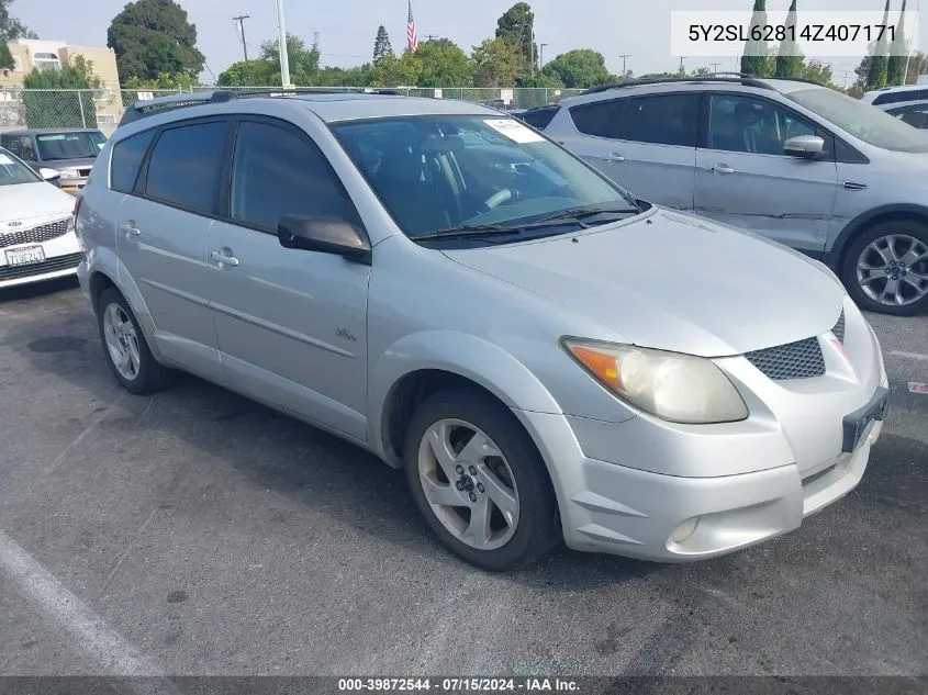 2004 Pontiac Vibe VIN: 5Y2SL62814Z407171 Lot: 39872544