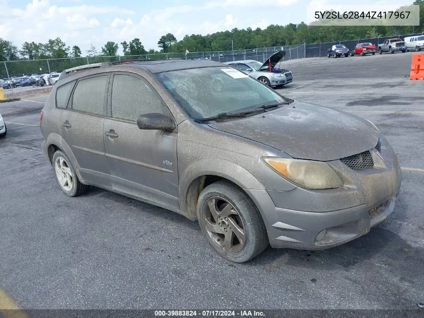 2004 Pontiac Vibe VIN: 5Y2SL62844Z417967 Lot: 39883824