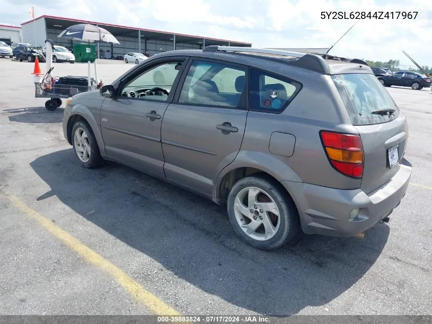 2004 Pontiac Vibe VIN: 5Y2SL62844Z417967 Lot: 39883824