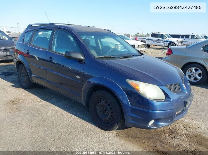 2004 Pontiac Vibe VIN: 5Y2SL62834Z427485 Lot: 39884957