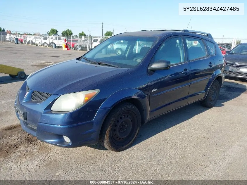 2004 Pontiac Vibe VIN: 5Y2SL62834Z427485 Lot: 39884957