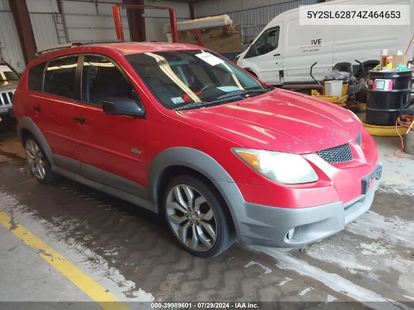 2004 Pontiac Vibe VIN: 5Y2SL62874Z464653 Lot: 39989601