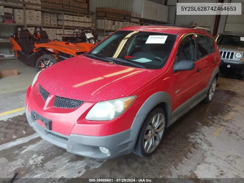 2004 Pontiac Vibe VIN: 5Y2SL62874Z464653 Lot: 39989601