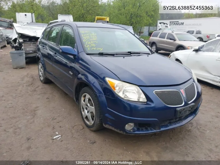 5Y2SL63885Z455363 2005 Pontiac Vibe