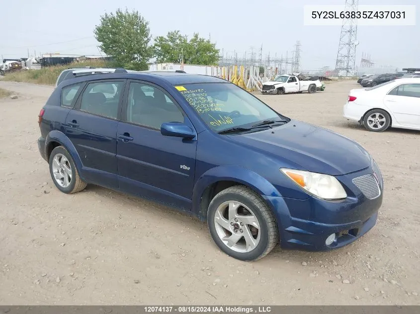 2005 Pontiac Vibe VIN: 5Y2SL63835Z437031 Lot: 12074137