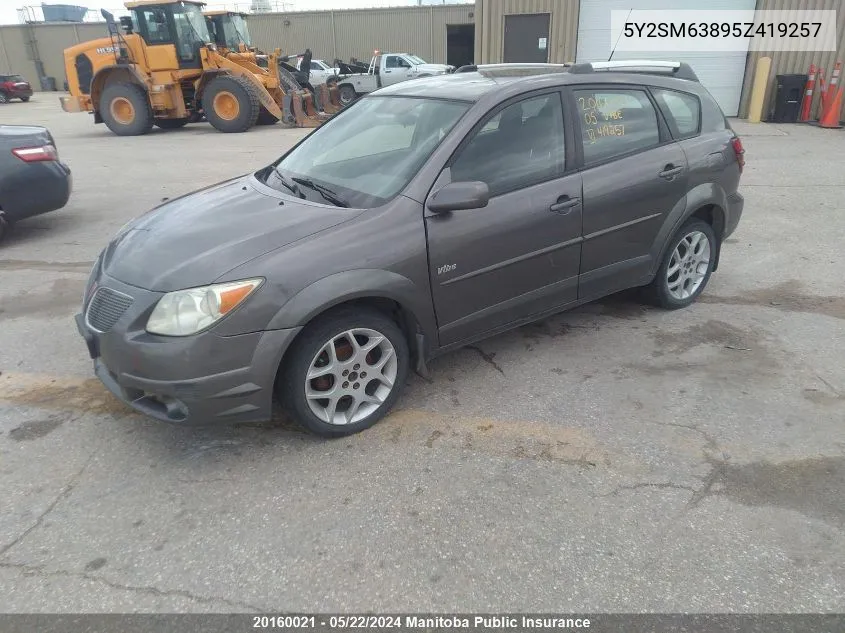 5Y2SM63895Z419257 2005 Pontiac Vibe