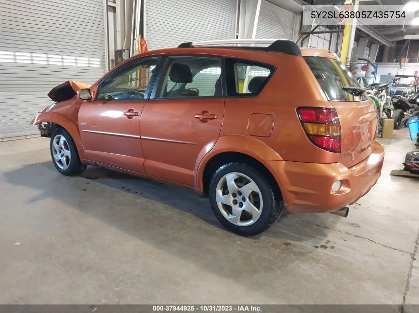 2005 Pontiac Vibe VIN: 5Y2SL63805Z435754 Lot: 37944925