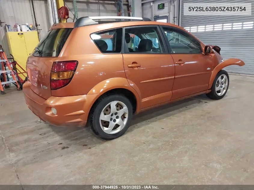 2005 Pontiac Vibe VIN: 5Y2SL63805Z435754 Lot: 37944925