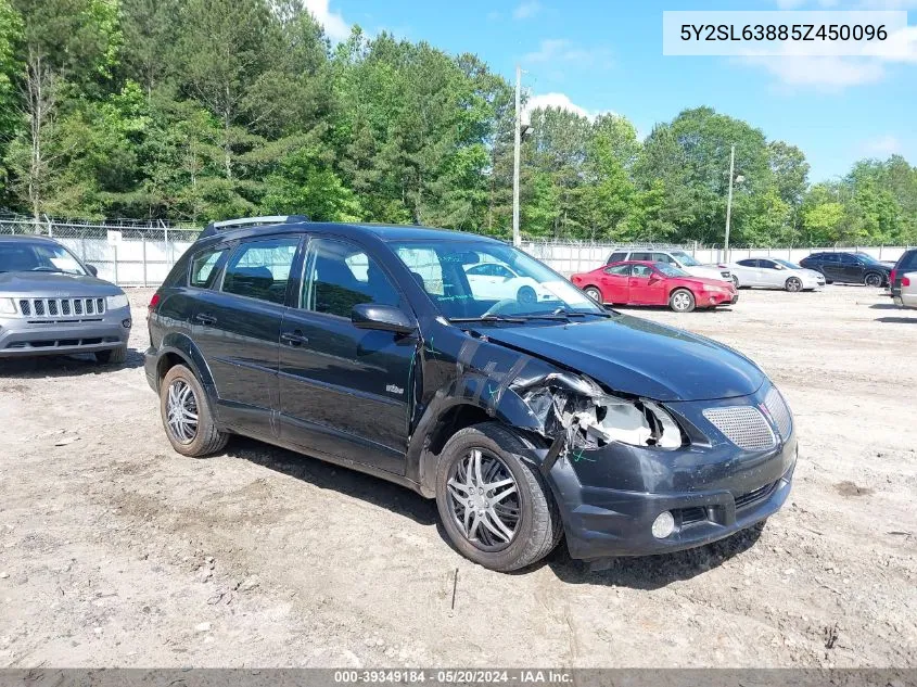 2005 Pontiac Vibe VIN: 5Y2SL63885Z450096 Lot: 39349184