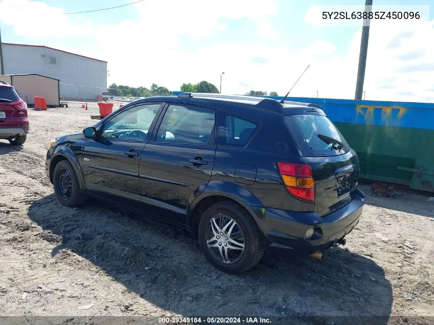 2005 Pontiac Vibe VIN: 5Y2SL63885Z450096 Lot: 39349184