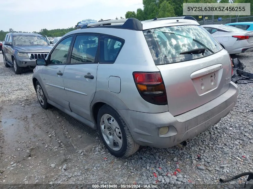 2005 Pontiac Vibe VIN: 5Y2SL638X5Z456255 Lot: 39419450