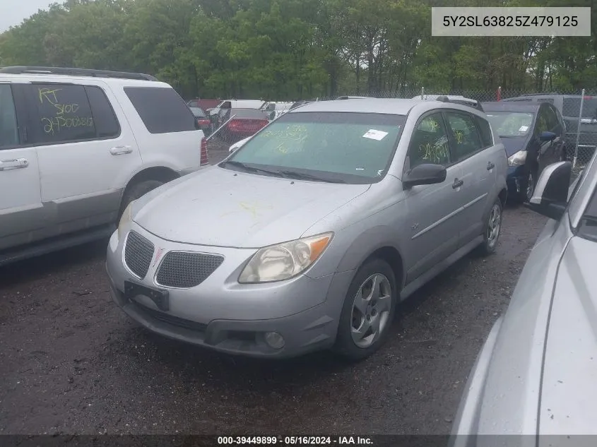 2005 Pontiac Vibe VIN: 5Y2SL63825Z479125 Lot: 39449899