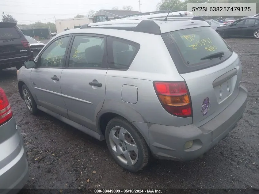 2005 Pontiac Vibe VIN: 5Y2SL63825Z479125 Lot: 39449899