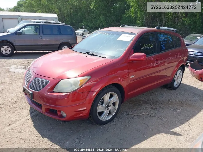 2005 Pontiac Vibe VIN: 5Y2SL63825Z424772 Lot: 39454664