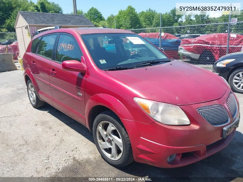 2005 Pontiac Vibe VIN: 5Y2SM63835Z479311 Lot: 39485811