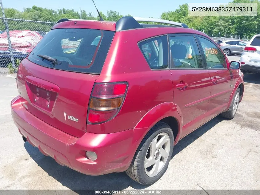 2005 Pontiac Vibe VIN: 5Y2SM63835Z479311 Lot: 39485811