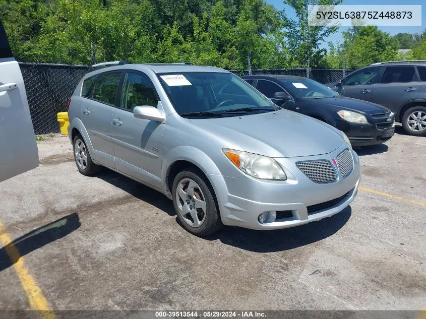 2005 Pontiac Vibe VIN: 5Y2SL63875Z448873 Lot: 39513544