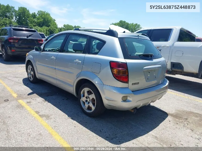 2005 Pontiac Vibe VIN: 5Y2SL63875Z448873 Lot: 39513544