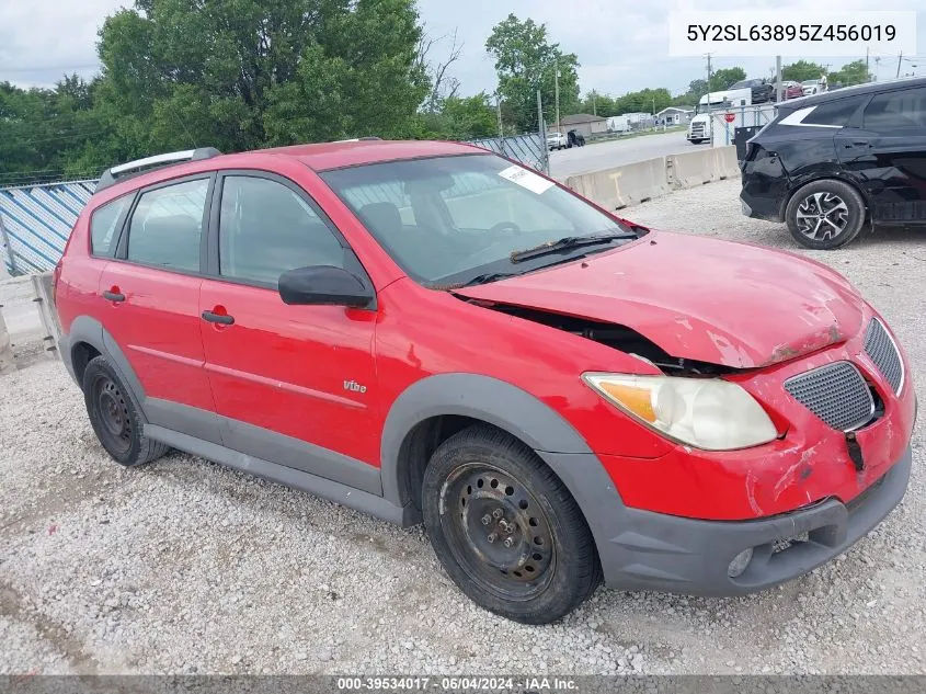 2005 Pontiac Vibe VIN: 5Y2SL63895Z456019 Lot: 39534017