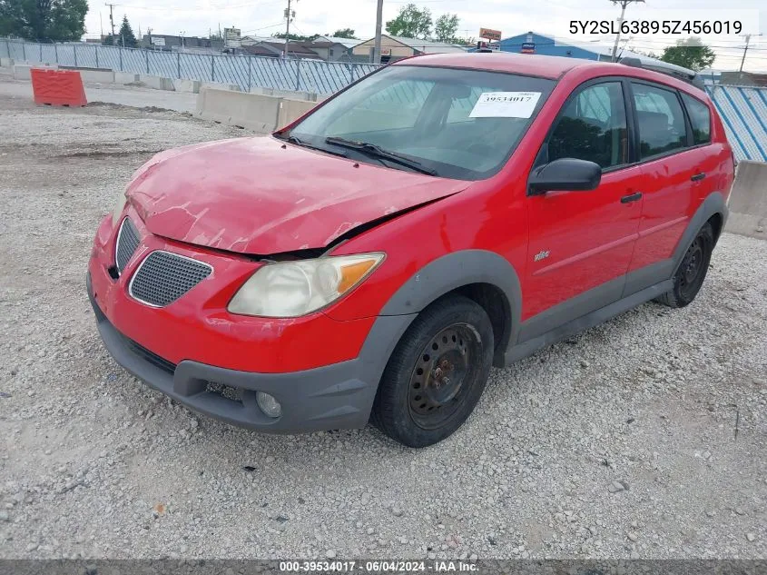 2005 Pontiac Vibe VIN: 5Y2SL63895Z456019 Lot: 39534017