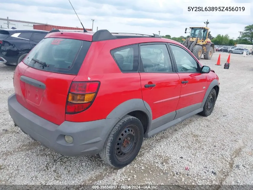 2005 Pontiac Vibe VIN: 5Y2SL63895Z456019 Lot: 39534017