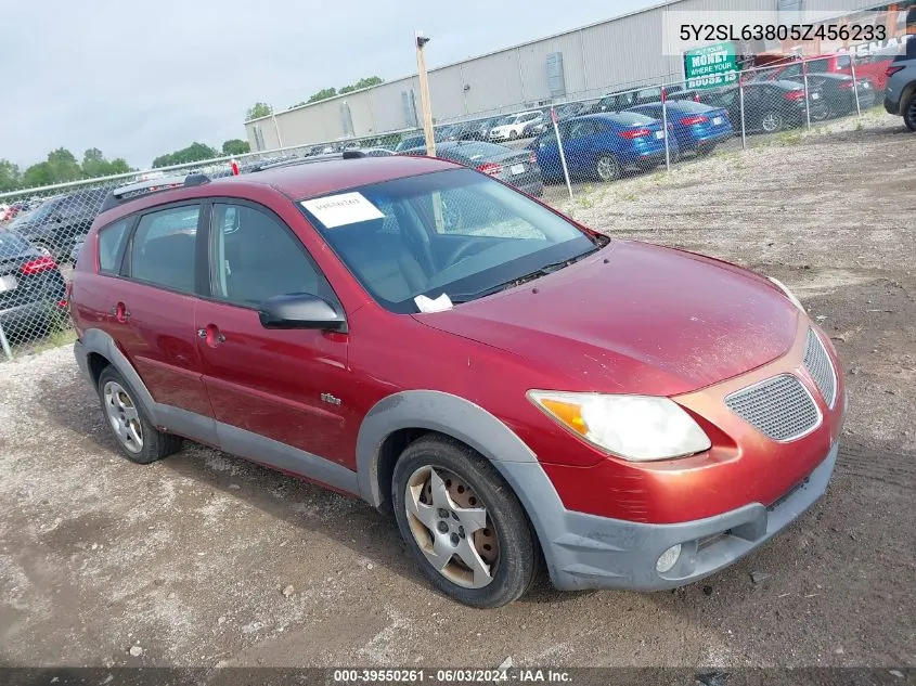 2005 Pontiac Vibe VIN: 5Y2SL63805Z456233 Lot: 39550261