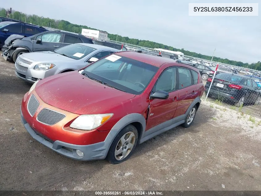 2005 Pontiac Vibe VIN: 5Y2SL63805Z456233 Lot: 39550261