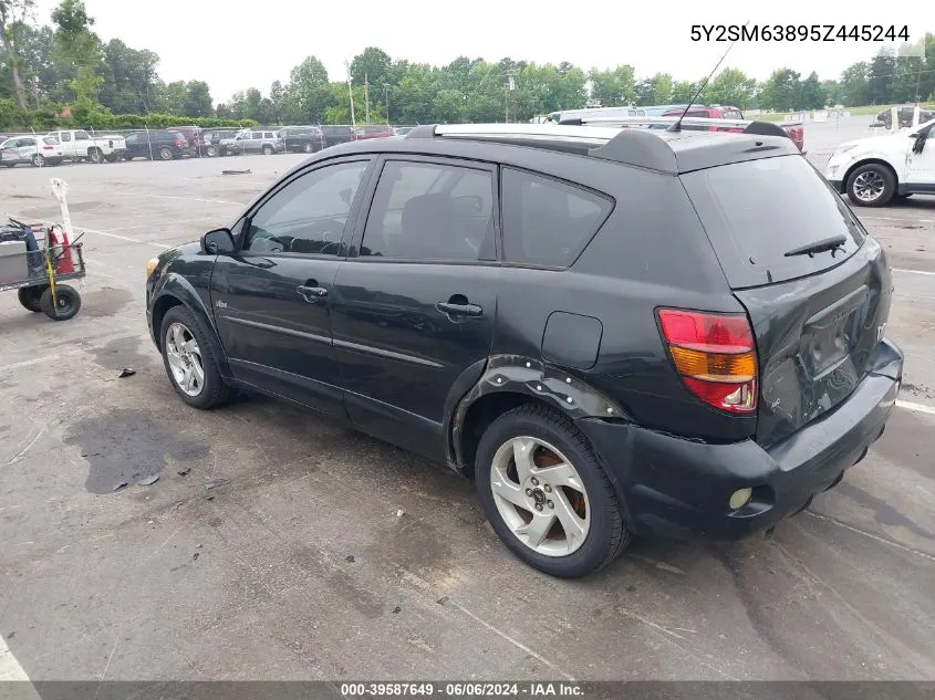 2005 Pontiac Vibe VIN: 5Y2SM63895Z445244 Lot: 39587649