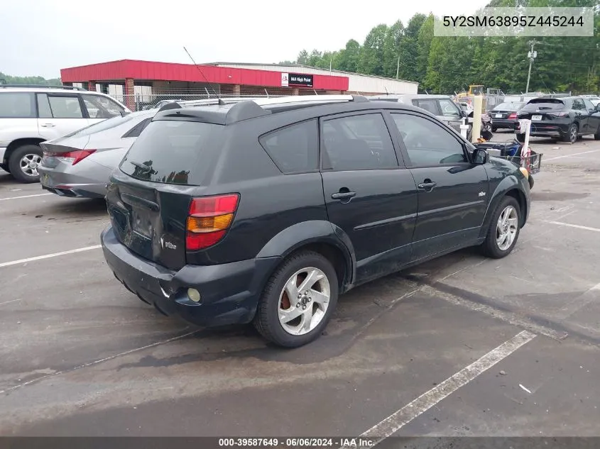 2005 Pontiac Vibe VIN: 5Y2SM63895Z445244 Lot: 39587649