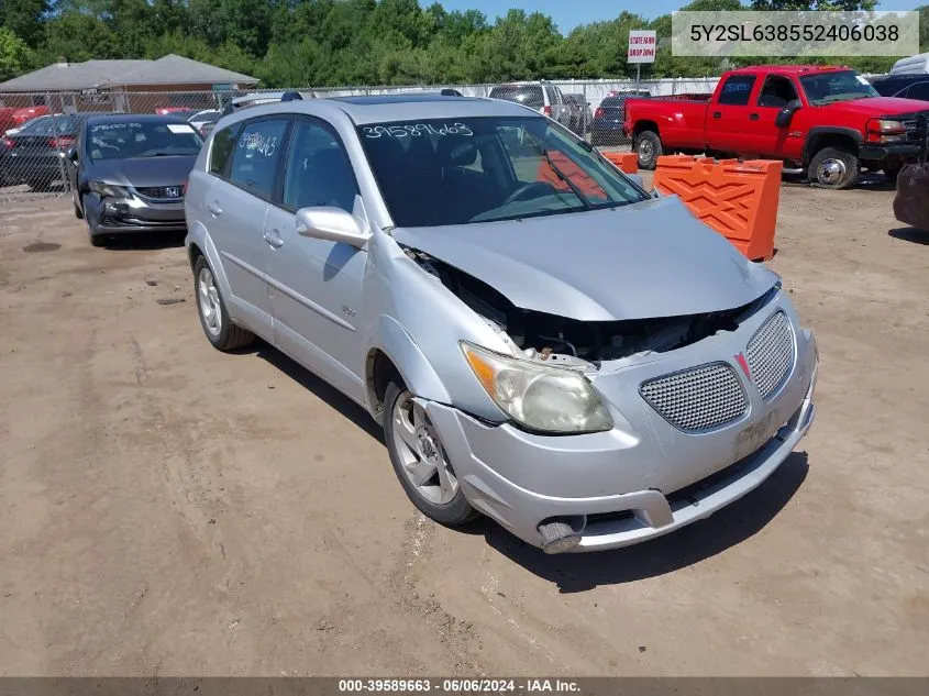 2005 Pontiac Vibe VIN: 5Y2SL638552406038 Lot: 39589663