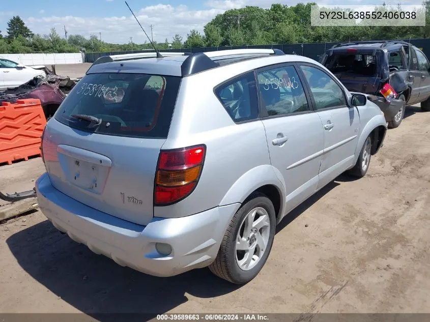 2005 Pontiac Vibe VIN: 5Y2SL638552406038 Lot: 39589663