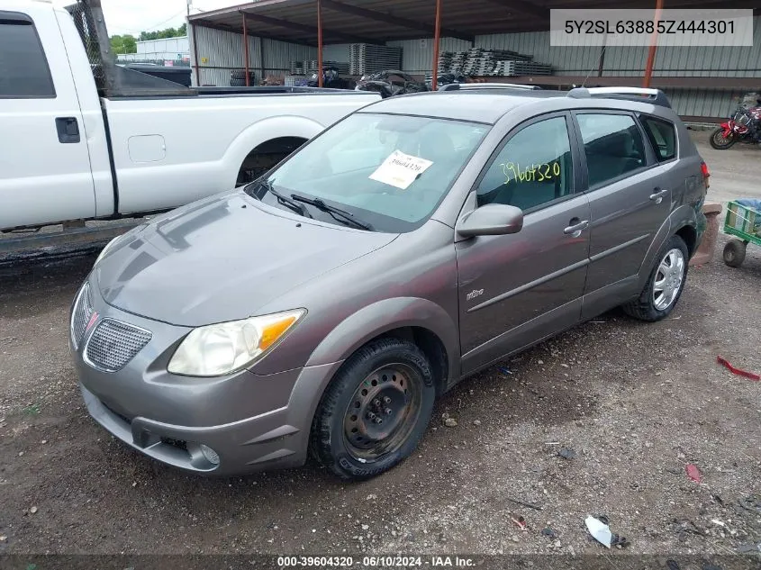 2005 Pontiac Vibe VIN: 5Y2SL63885Z444301 Lot: 39604320