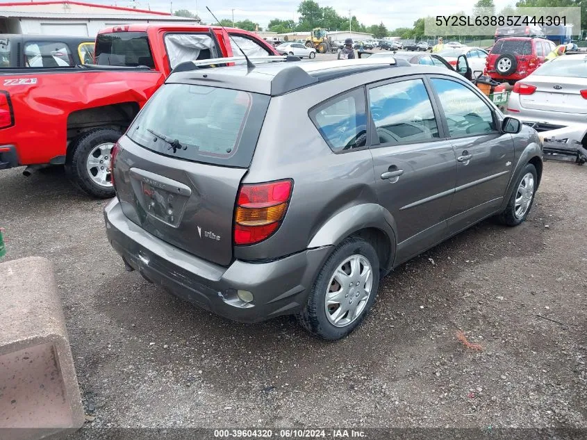 2005 Pontiac Vibe VIN: 5Y2SL63885Z444301 Lot: 39604320