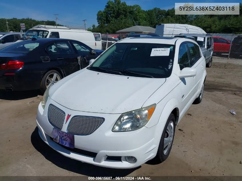 5Y2SL638X5Z403118 2005 Pontiac Vibe