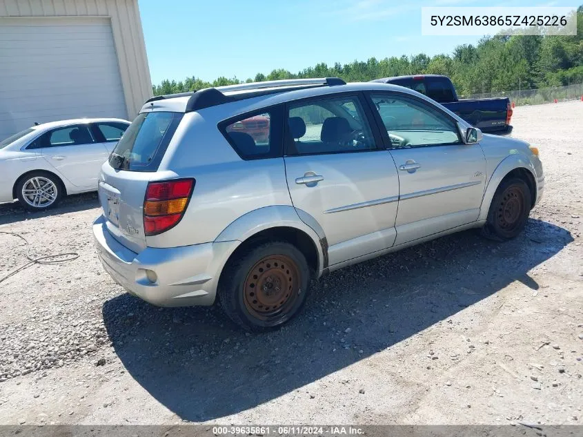 2005 Pontiac Vibe VIN: 5Y2SM63865Z425226 Lot: 39635861