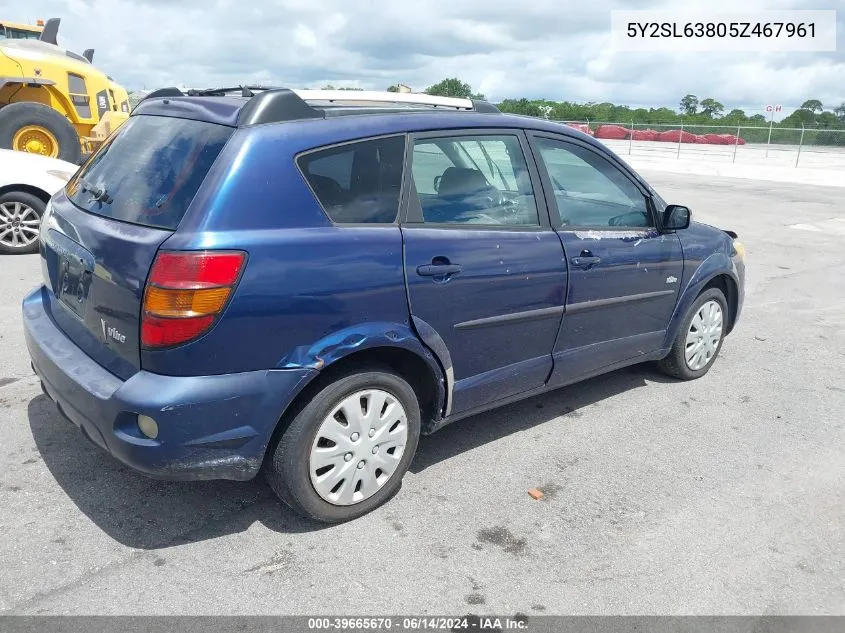 2005 Pontiac Vibe VIN: 5Y2SL63805Z467961 Lot: 39665670